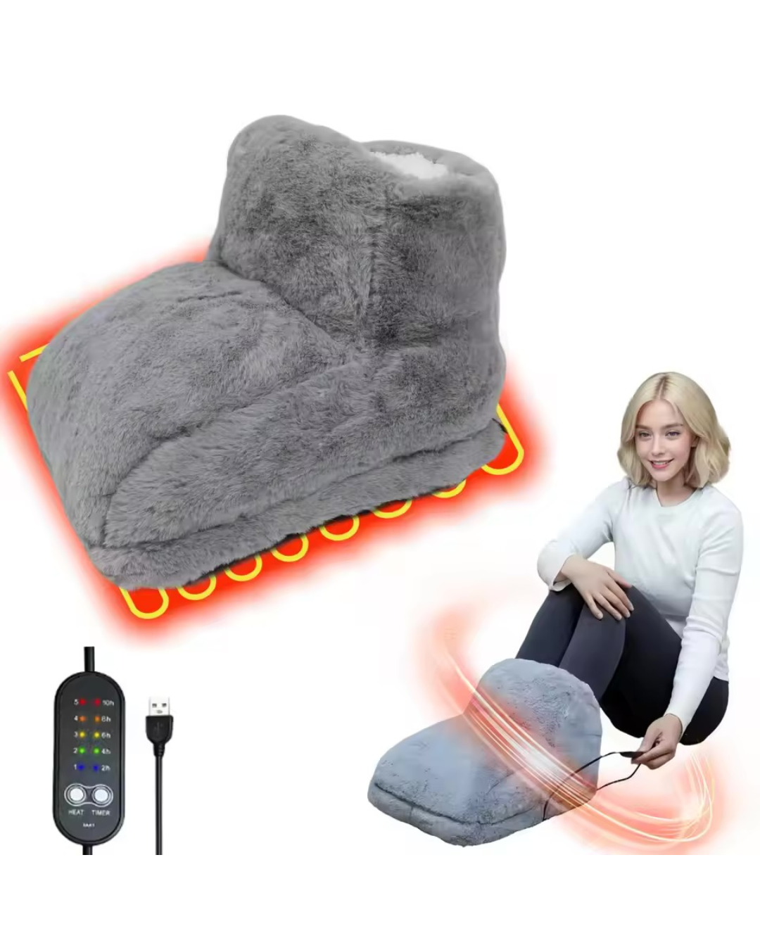 Elektrisk Fotvärmare - Tvätt & laddningsbar